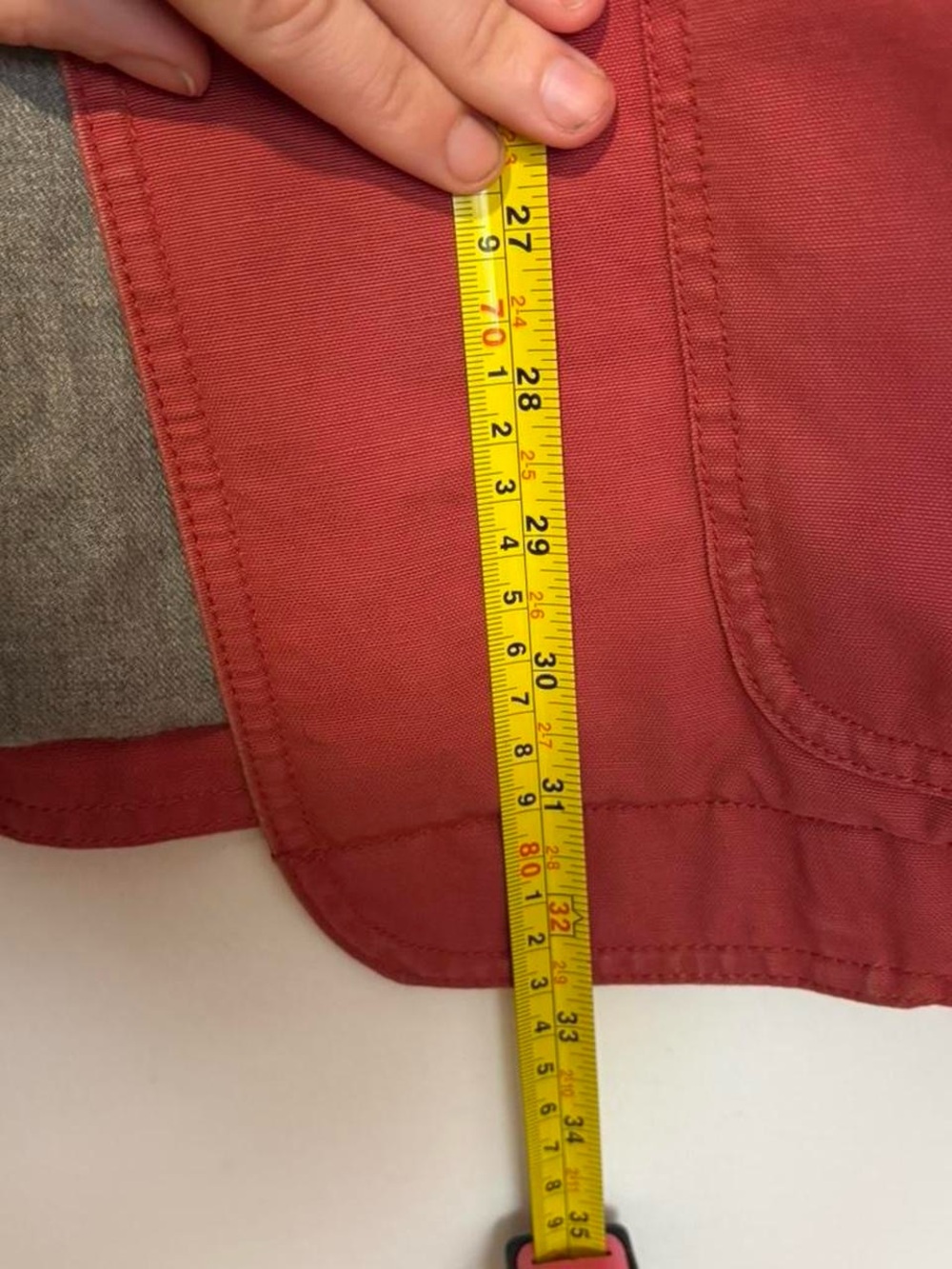 L.L. Bean Women's salmon  Canvas Barn Coat with Brown Corduroy Collar - Picture 7 of 8